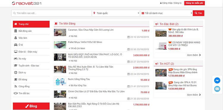 Thiết kế web rao vặt